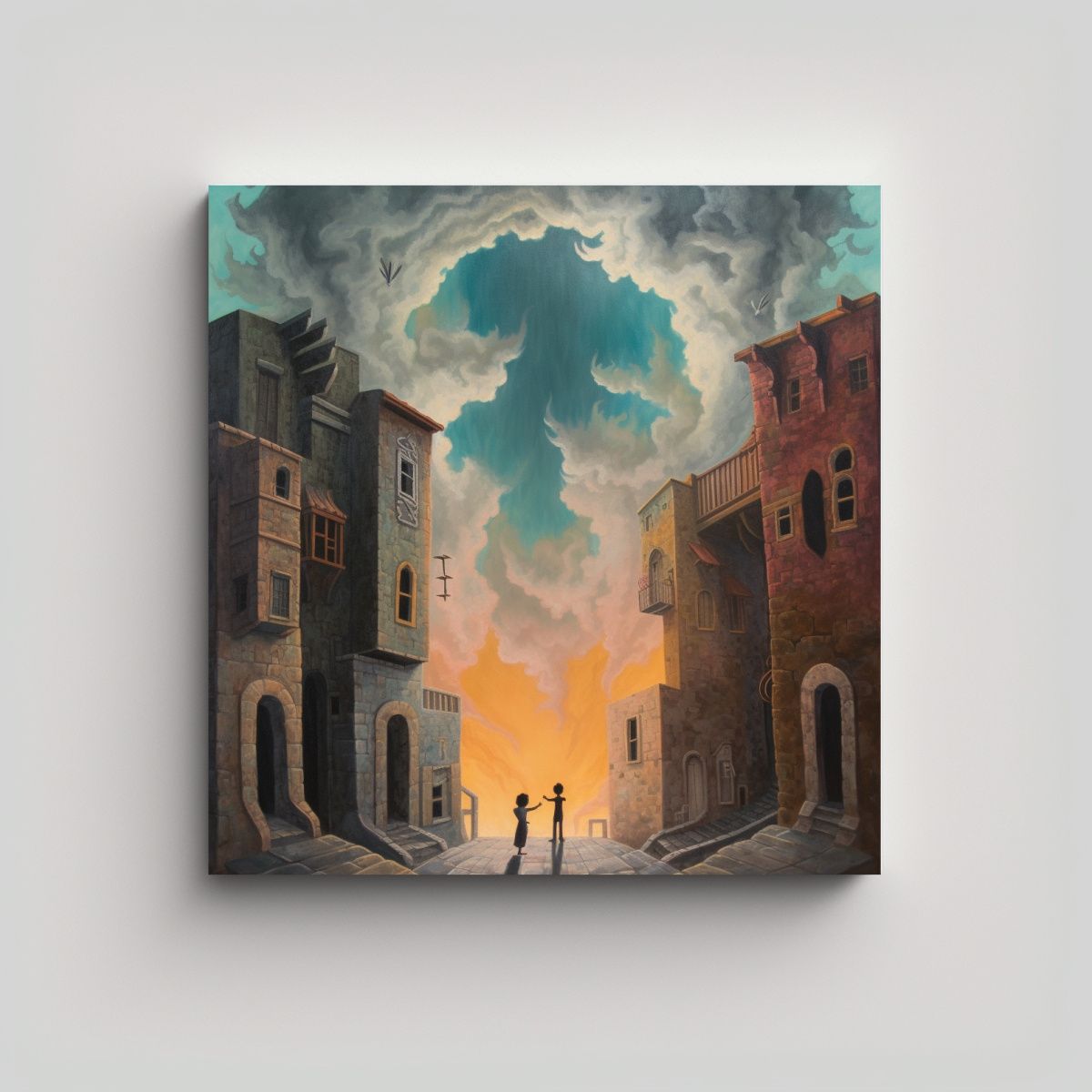 GENERICO - Pinturas Decorativas De Alma: Luz Y Oscuridad En 80x80 Cm