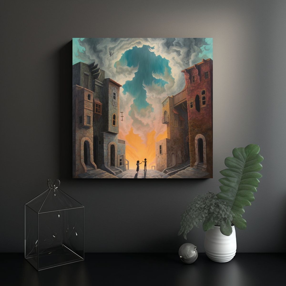 GENERICO - Pinturas Decorativas De Alma: Luz Y Oscuridad En 80x80 Cm