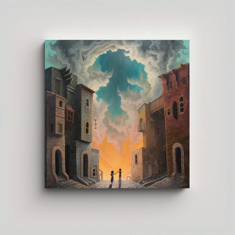 GENERICO - Pinturas Decorativas De Alma: Luz Y Oscuridad En 60x60 Cm