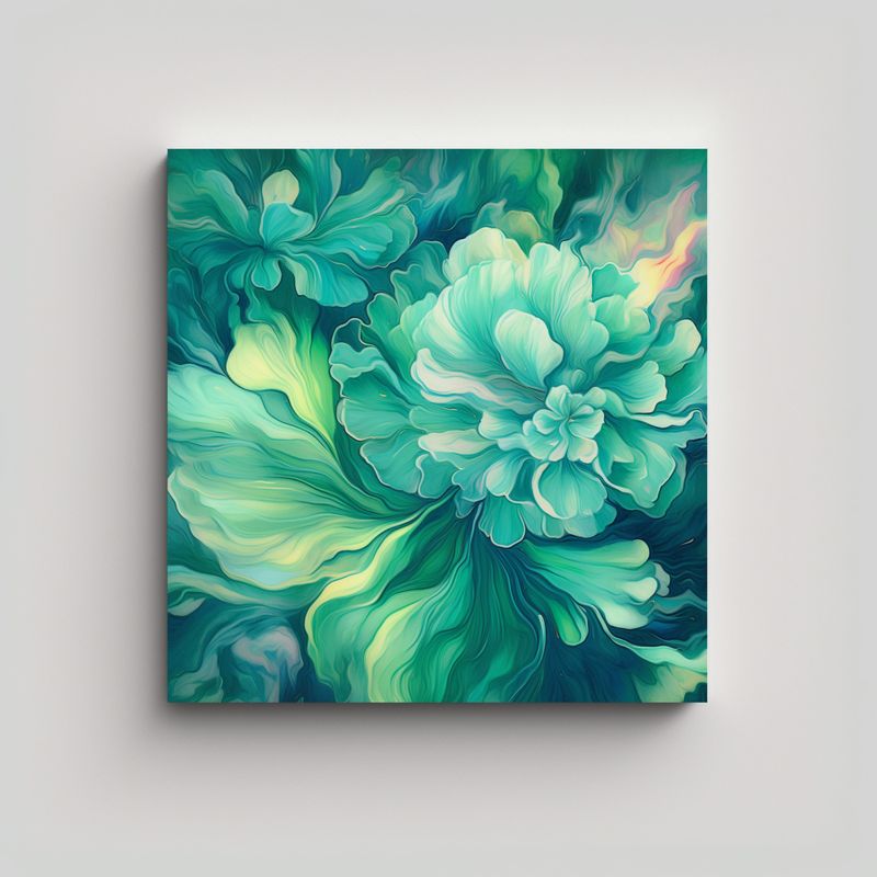 GENERICO - Pintura De Pared Moderna Luminosa Verde Agua 50x50 Cm
