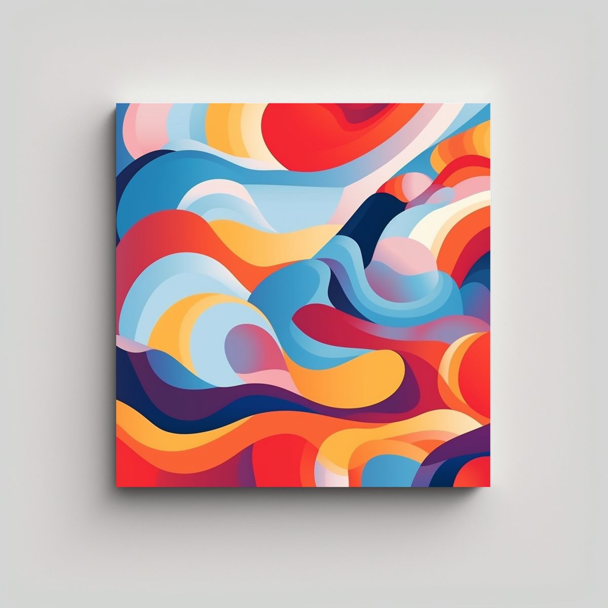GENERICO - Pintura Abstracta En Lienzo De Composición 80x80 Cm