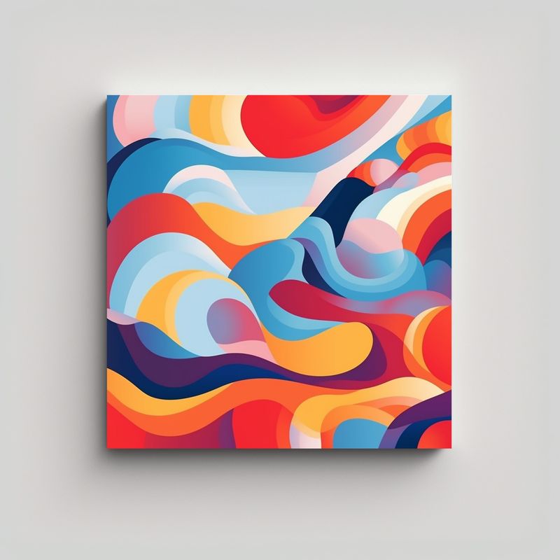 GENERICO - Pintura Abstracta En Lienzo De Composición 80x80 Cm