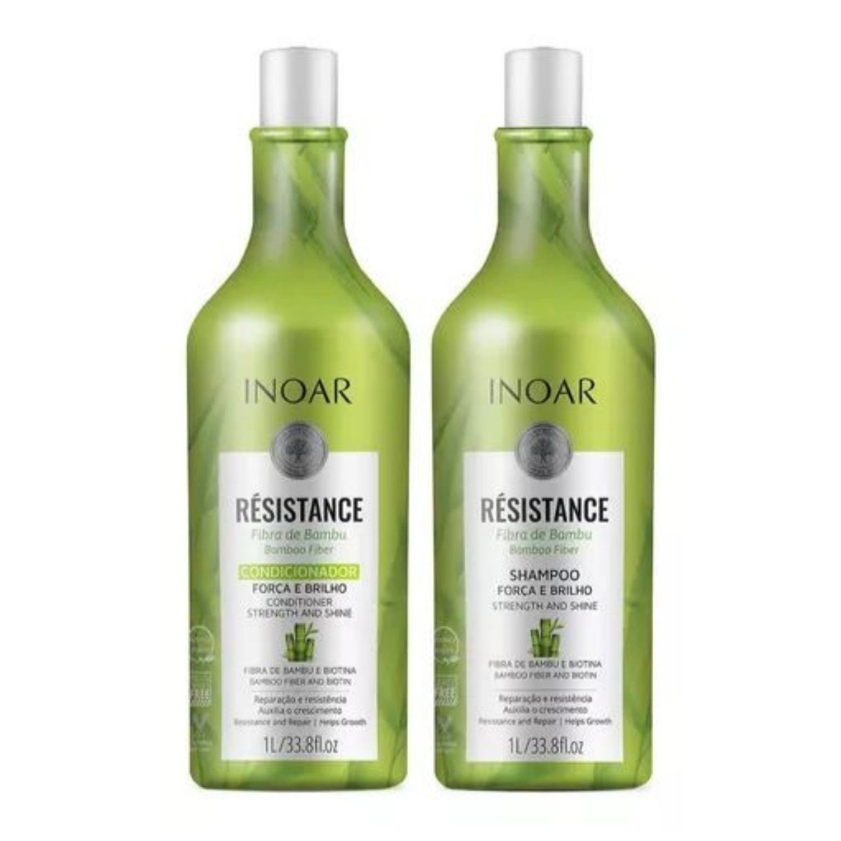 INOAR - Set Résistance Inoar Shampoo Y Acondicionador Fibra de Bambu 1LT