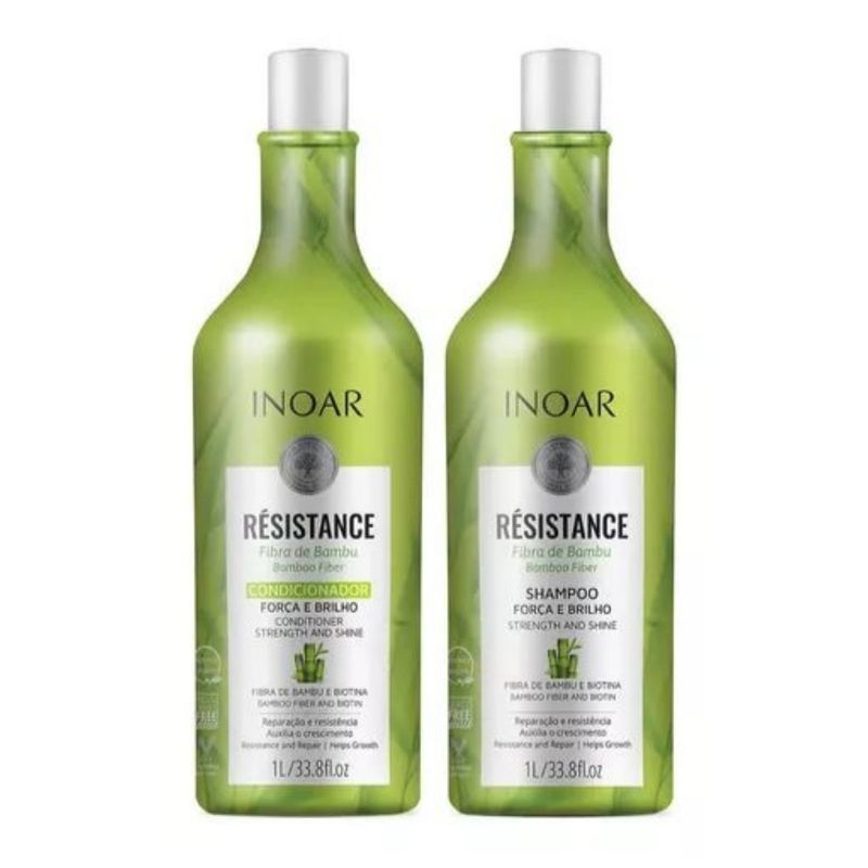 INOAR - Set Résistance Inoar Shampoo Y Acondicionador Fibra de Bambu 1LT