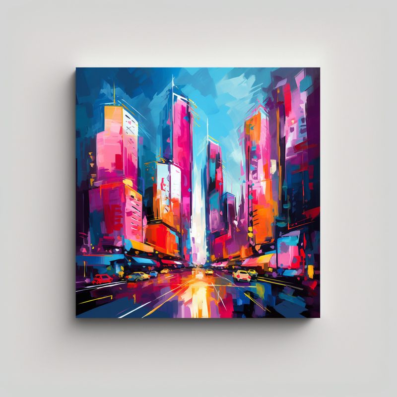 GENERICO - Cuadro Minimalista Inspirador De Ciudad Moderna 80x80 Cm