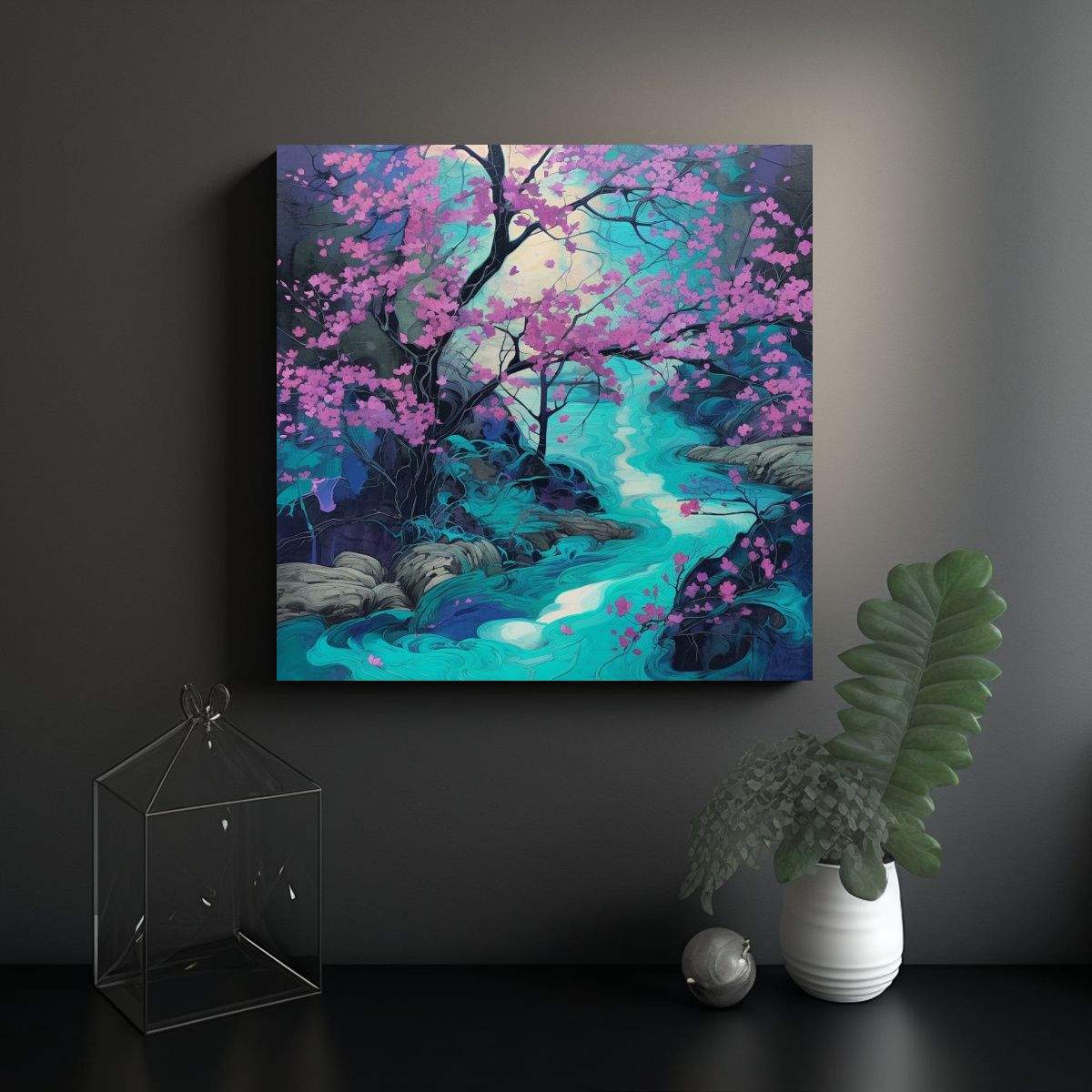 GENERICO - Pinturas Decorativas Japonesas Naturaleza Arte 90x90 Cm