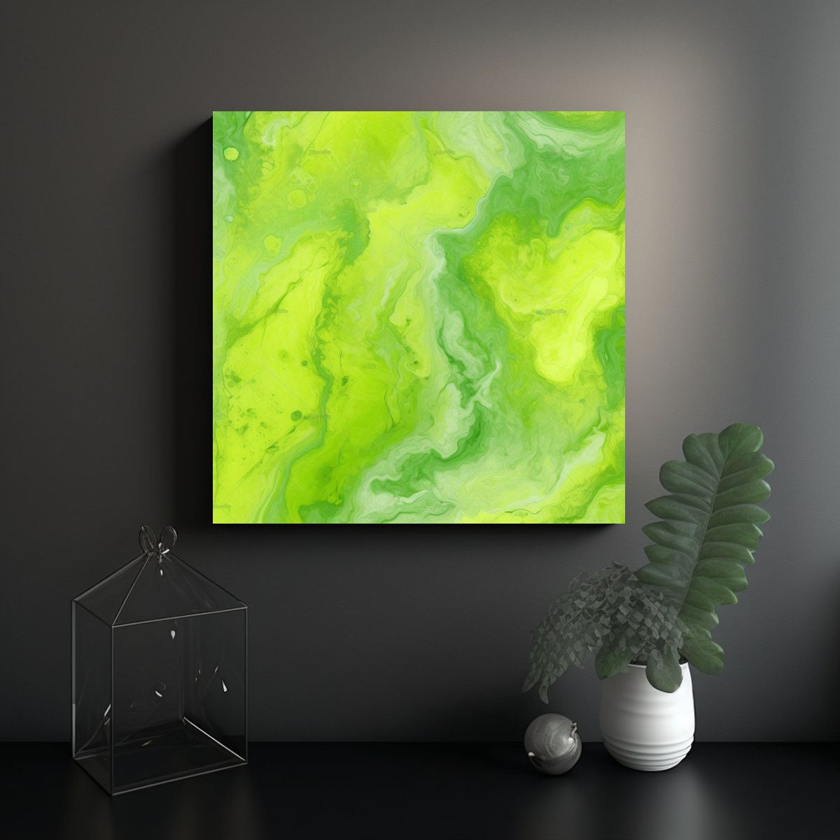 GENERICO - Cuadros De Decoración Con Textura De Mármol 80x80 Cm