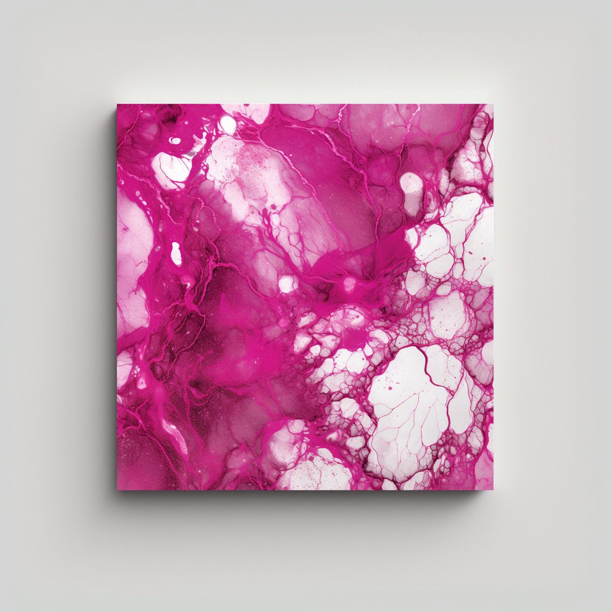 GENERICO - Cuadro Moderno Textura De Mármol Magenta Vida. 90x90 Cm
