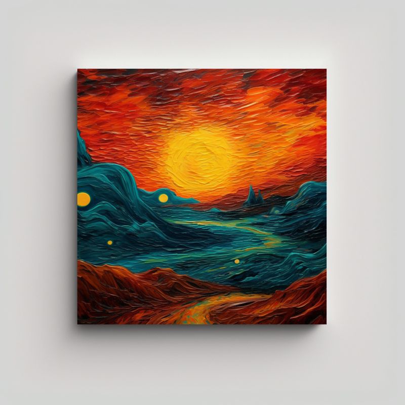 GENERICO - Pinturas De Paisajes Marcianos Majestuosos Al 80x80 Cm