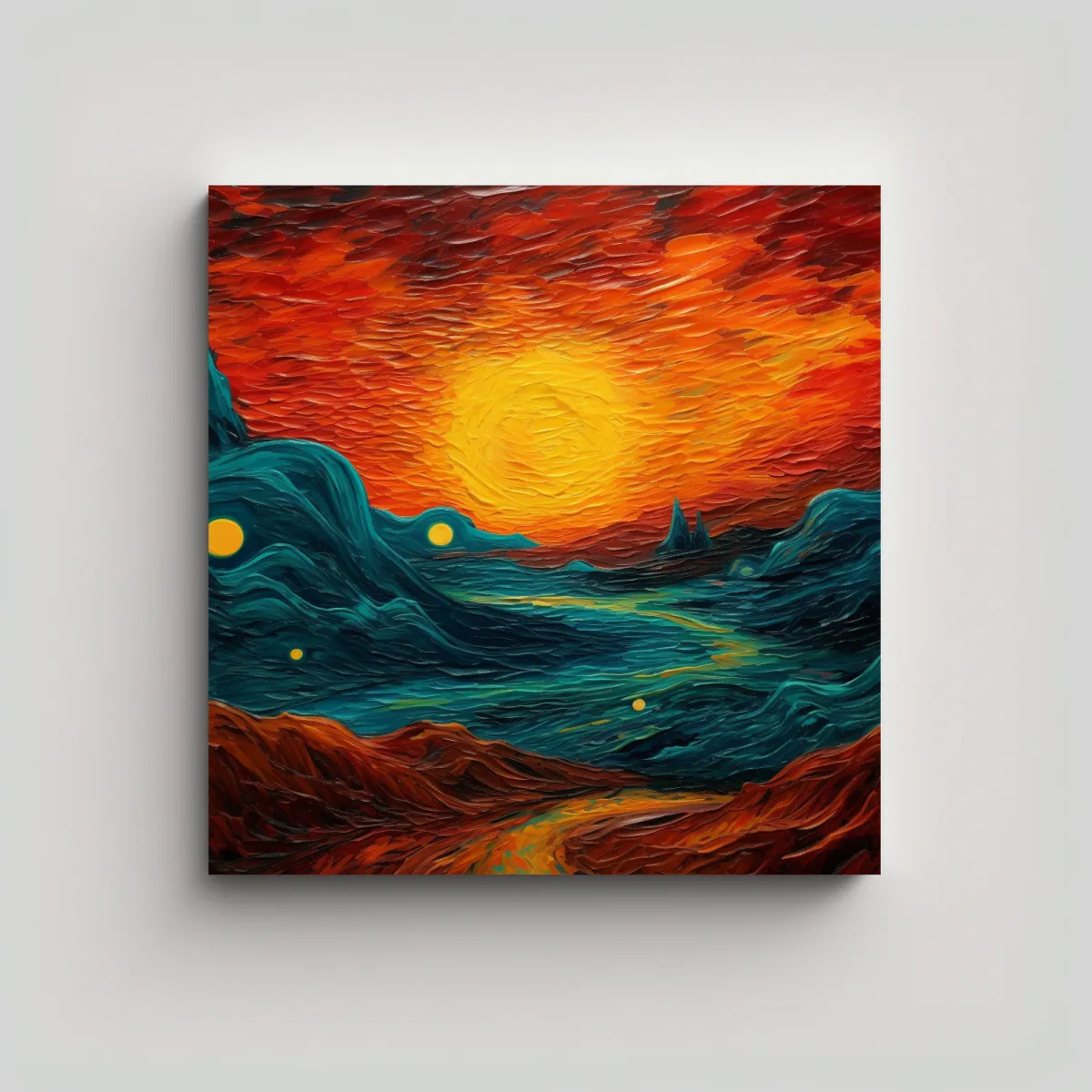 GENERICO - Pinturas De Paisajes Marcianos Majestuosos Al 50x50 Cm