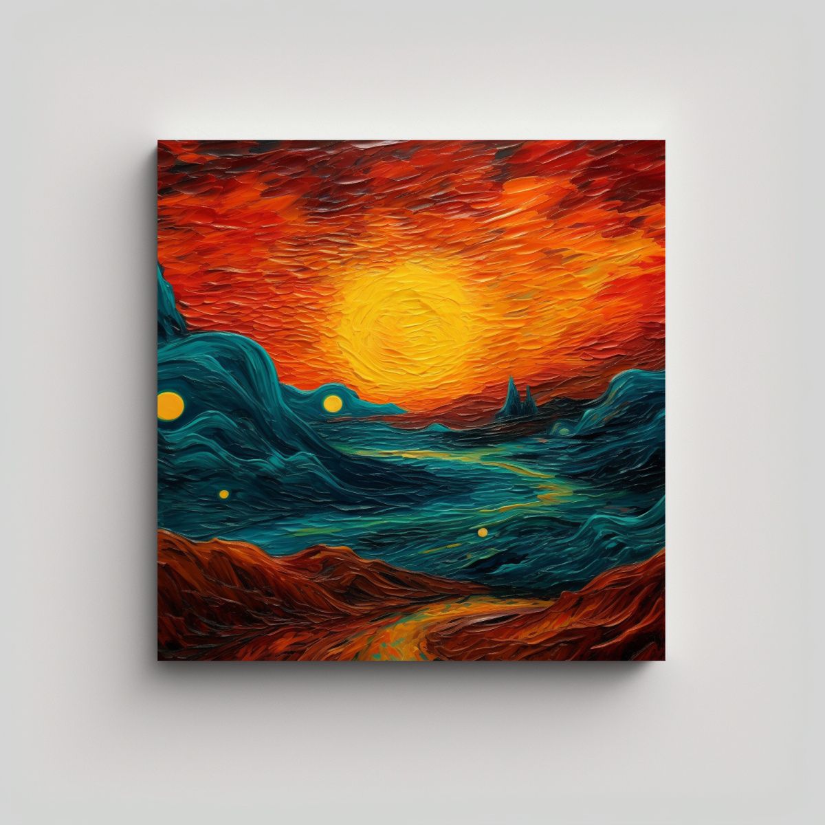 GENERICO - Pinturas De Paisajes Marcianos Majestuosos Al 50x50 Cm