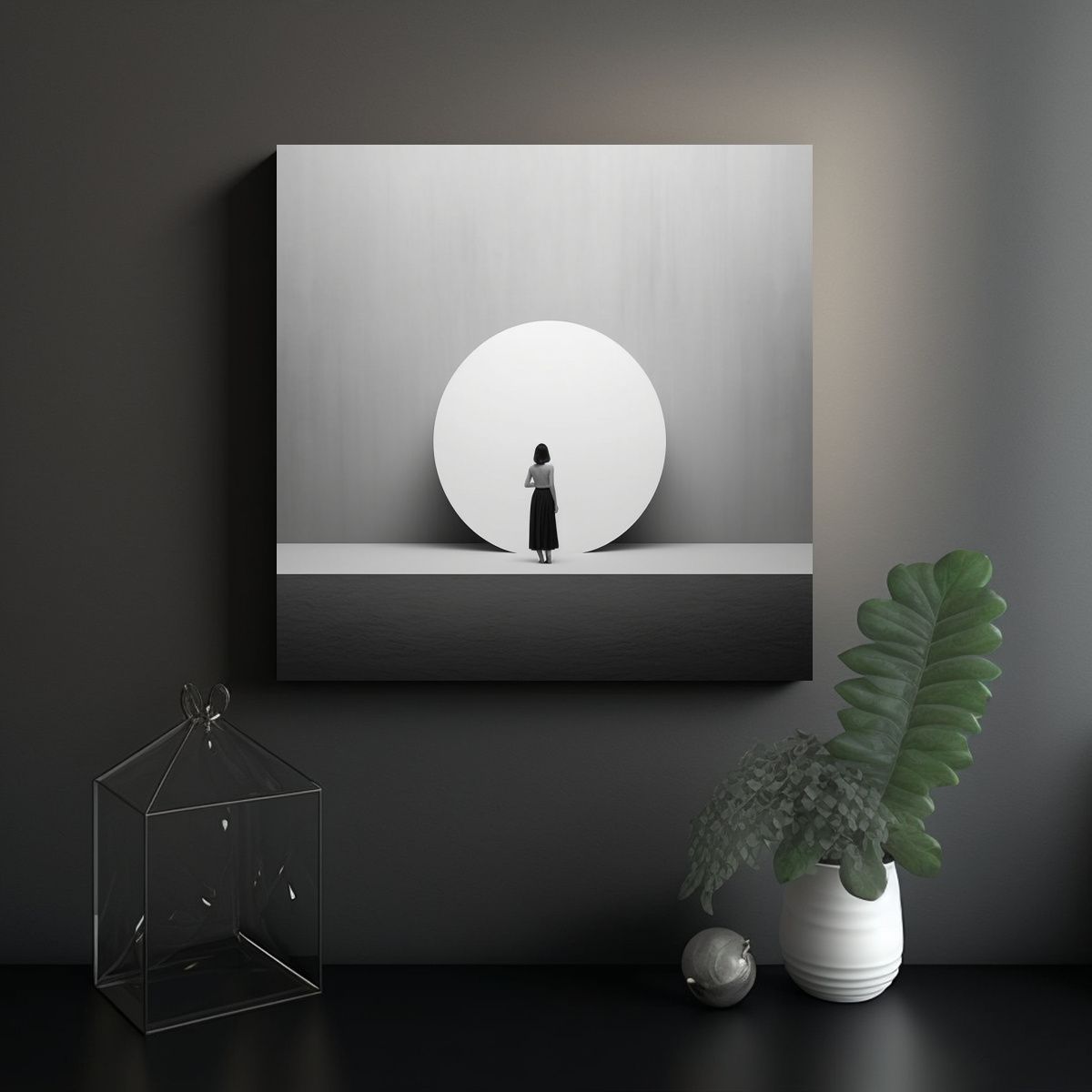 GENERICO - Arte Minimalista En Blanco Y Negro Estilo Vintage 70x70 Cm