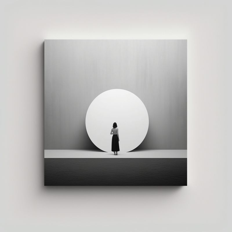 GENERICO - Arte Minimalista En Blanco Y Negro Estilo Vintage 80x80 Cm