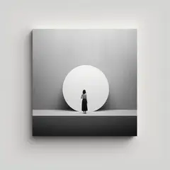 GENERICO - Arte Minimalista En Blanco Y Negro Estilo Vintage 50x50 Cm