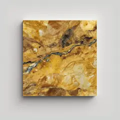 GENERICO - Cuadro Abstracto Para Sala En Mármol Mostaza: 90x90 Cm