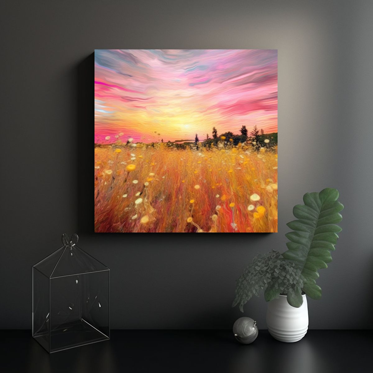 GENERICO - Cuadros Modernos Equilibrio Partículas 60x60 Cm