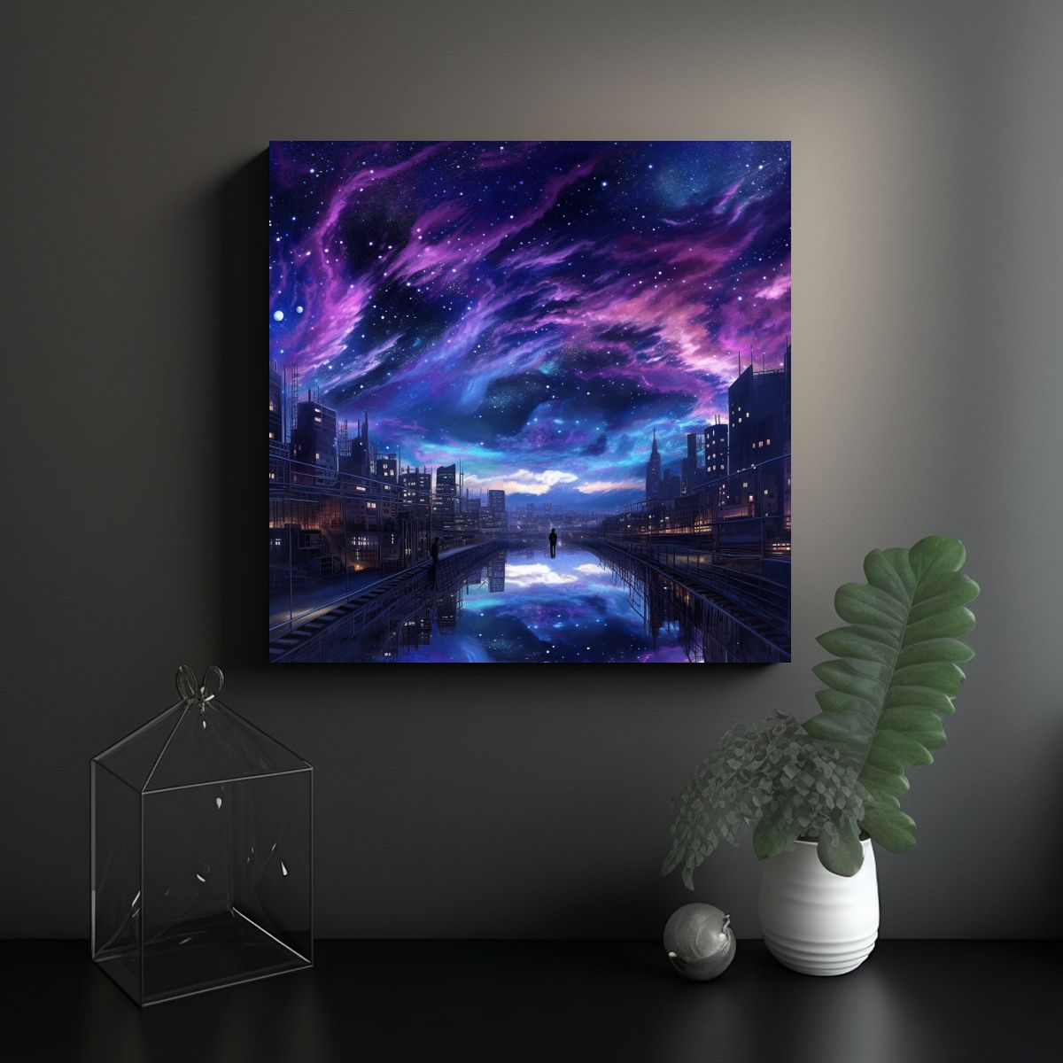 GENERICO - Cuadros Abstractos Armonía Cromática Noche 90x90 Cm