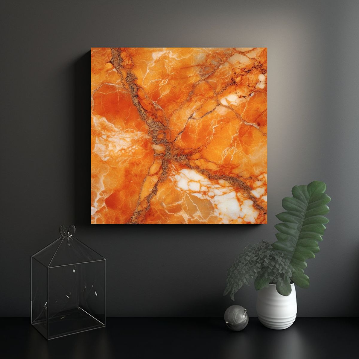 GENERICO - Cuadro Abstracto Decorativo Textura Mármol 90x90 Cm