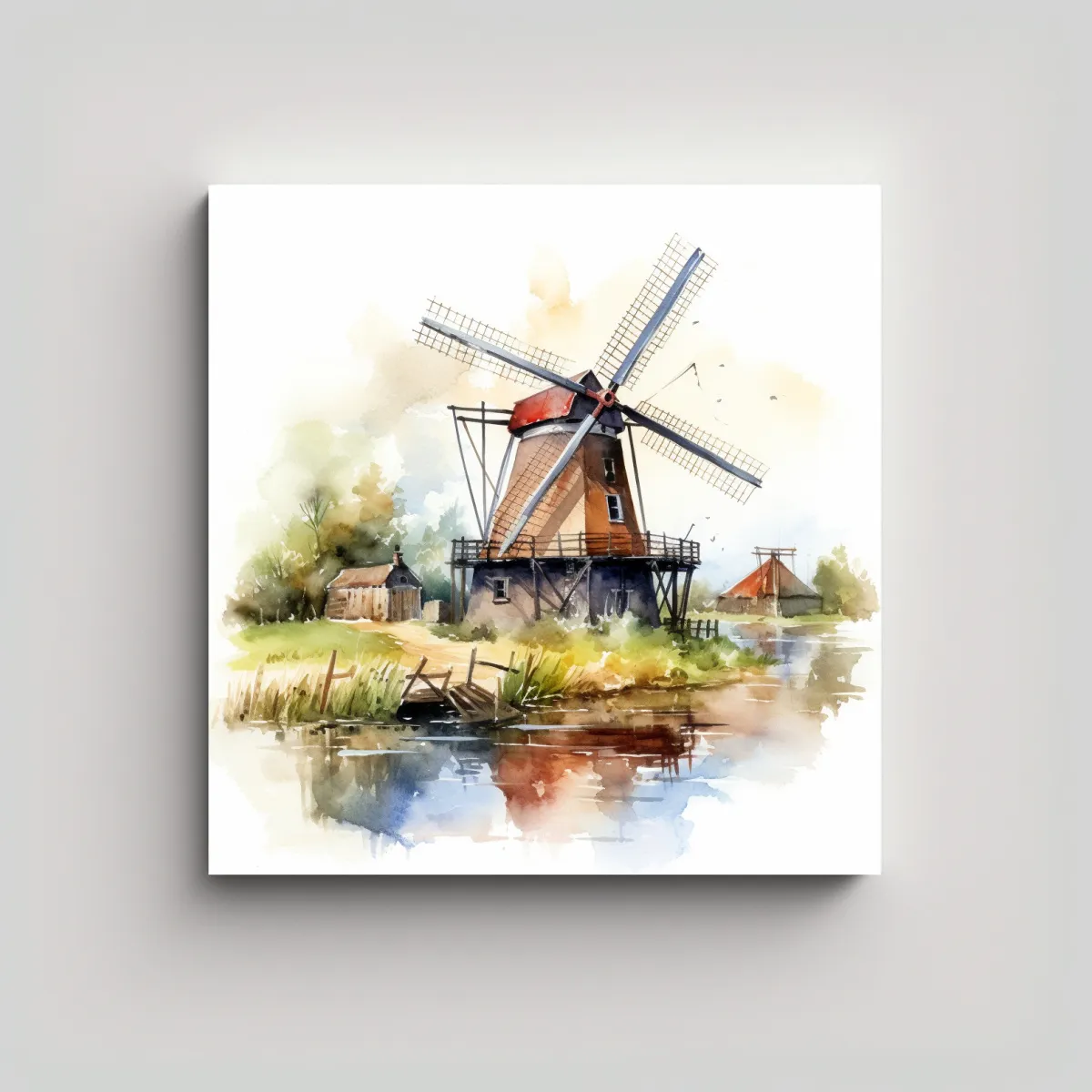 GENERICO - Pintura Arte Fotografía Molino De Viento 90x90 Cm.