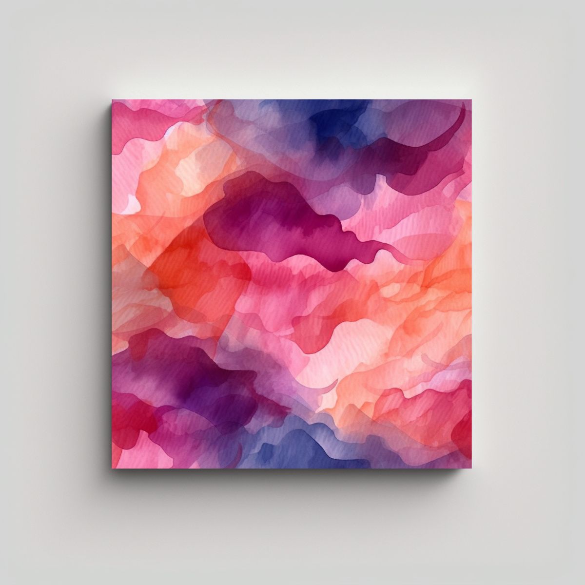 GENERICO - Patrón Acuarela Abstracto Naranja Y Decoraciones. 80x80 Cm