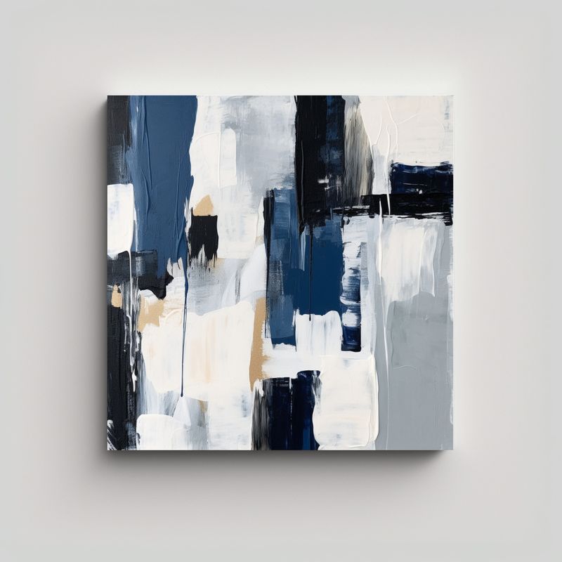 GENERICO - Pintura Abstracta Estilo Minimalista Mediados 50x50 Cm