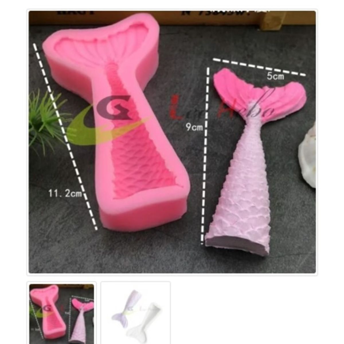 GENERICO - Molde Para Fondant Silicona Forma Cola De Sirena