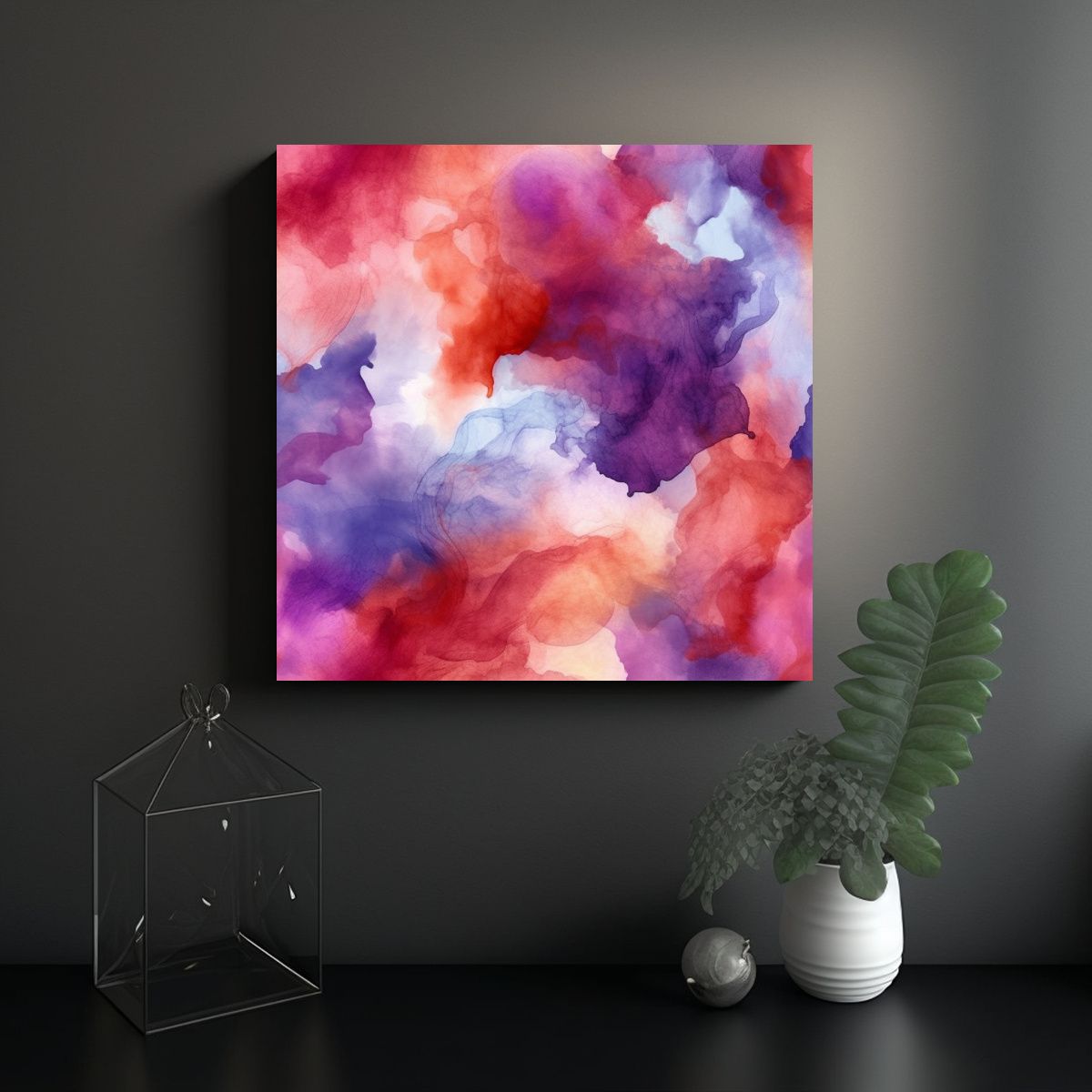 GENERICO - Fondo Acuarela Patrón Abstracto Naranja 80x80 Cm