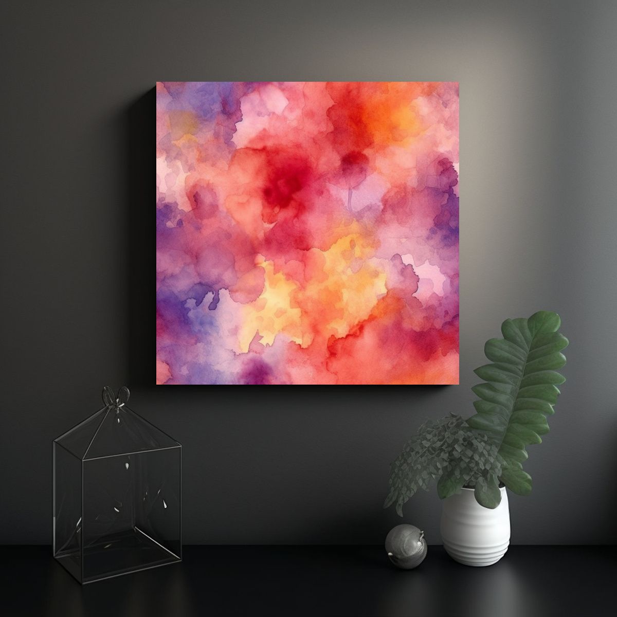 GENERICO - Patrón Acuarela Abstracto Con Profundidad 90x90 Cm