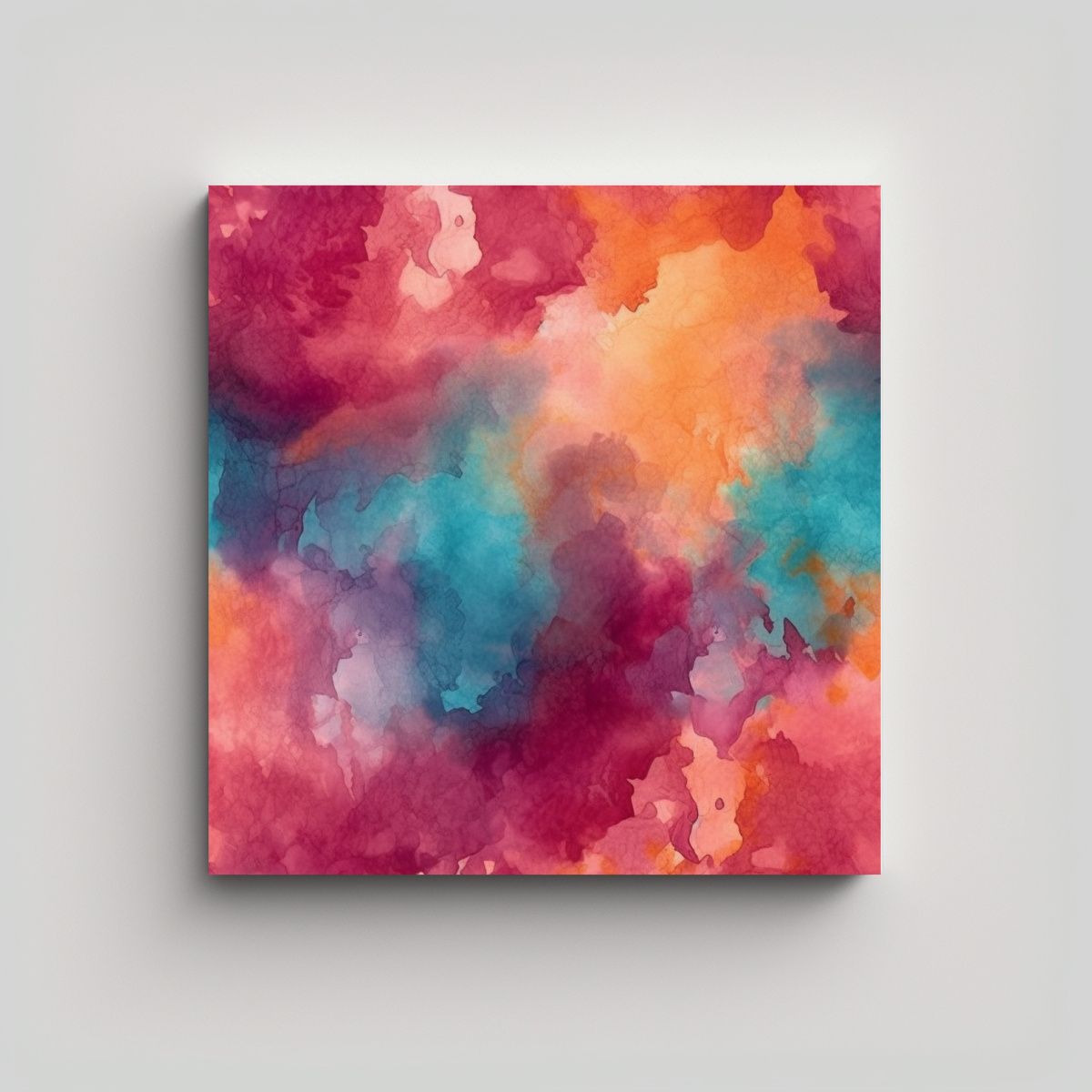 GENERICO - Fondo Acuarela Abstracto Naranja Y Pinturas 50x50 Cm