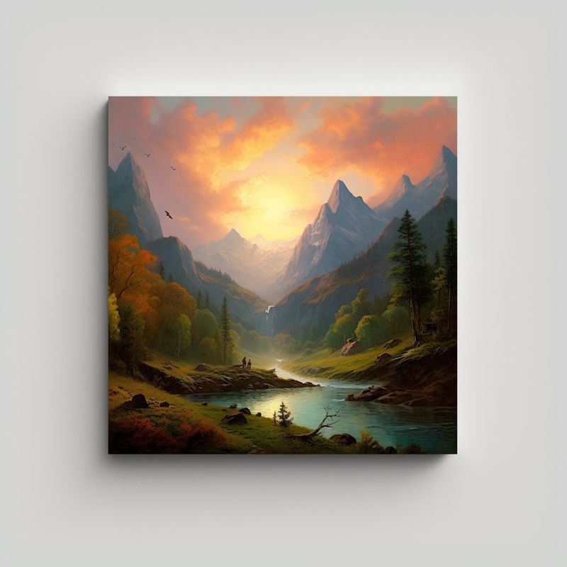 GENERICO - Pintura Paisajística Serena Estilo Albert 80x80 Cm