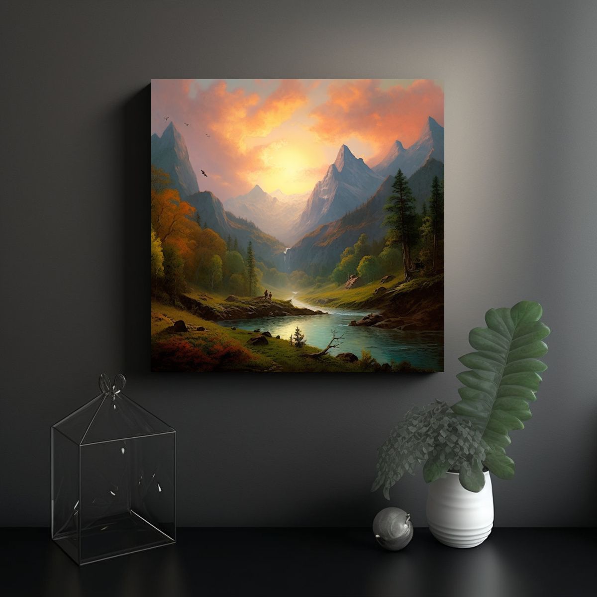 GENERICO - Pintura Paisajística Serena Estilo Albert 80x80 Cm