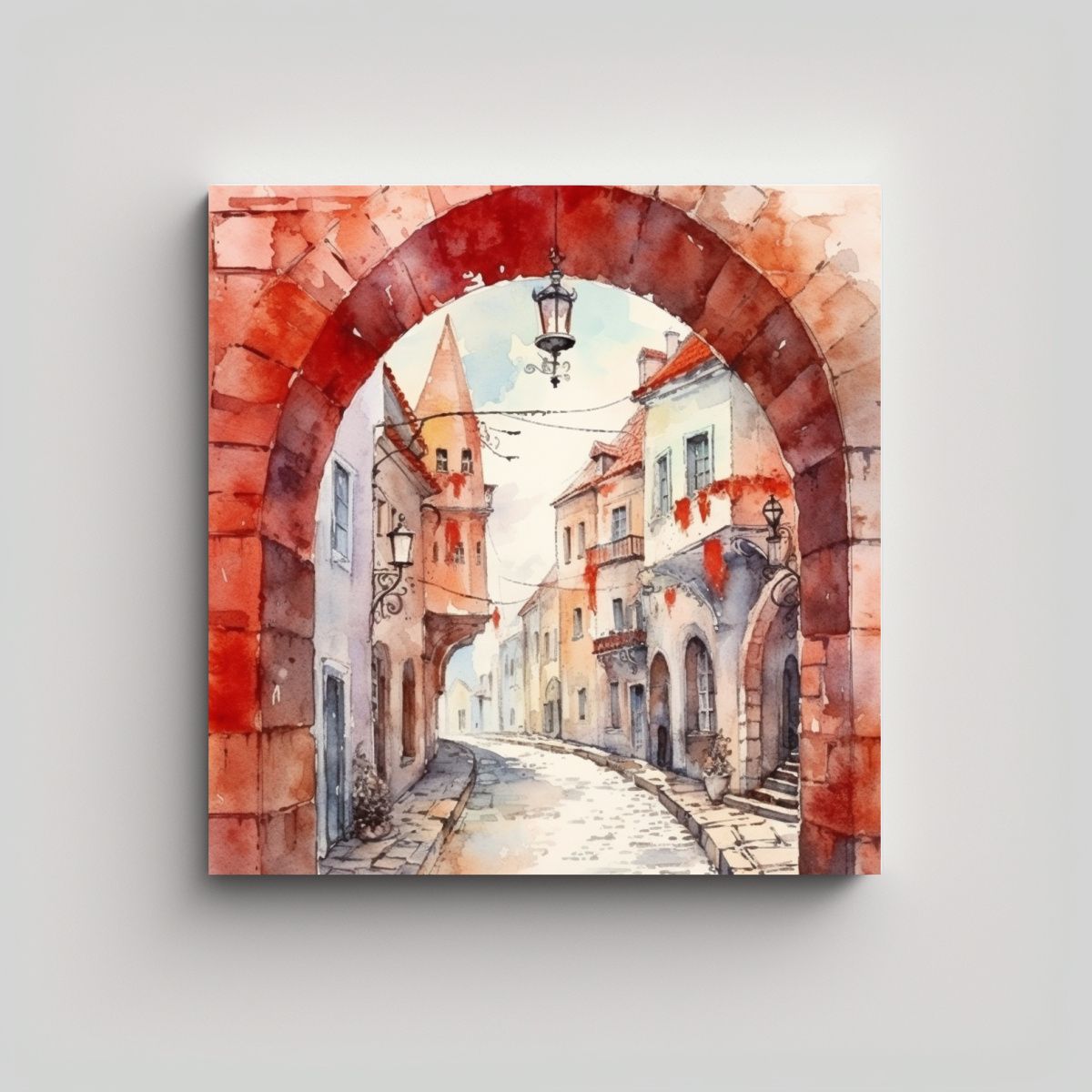 GENERICO - Boceto Acuarela De Elegancia En Lienzo: Pared 90x90 Cm