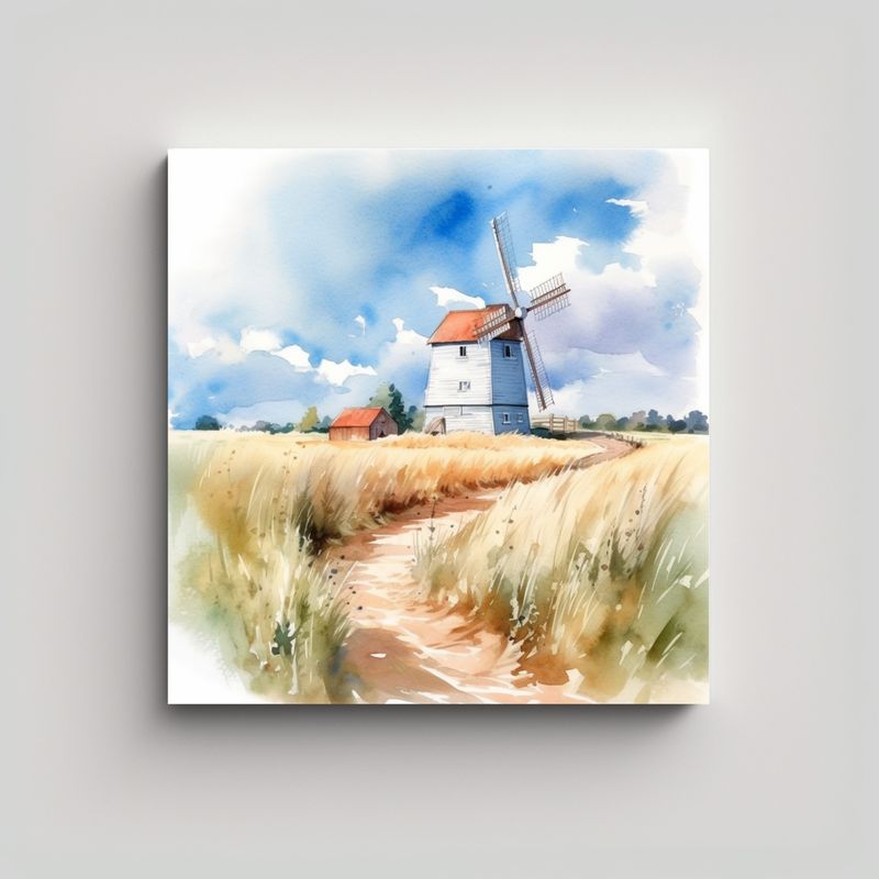 GENERICO - Pinturas De Decoración De Campo De Molino Con 60x60 Cm