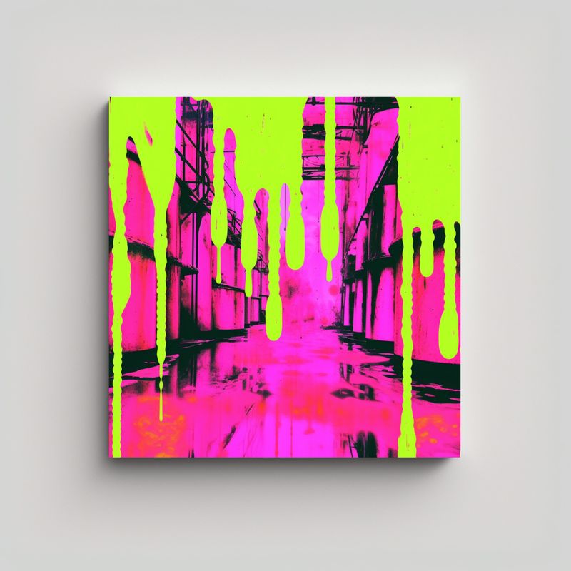 GENERICO - Decoración Cuarto Rosa Verde Ciber Gótica 50x50 Cm