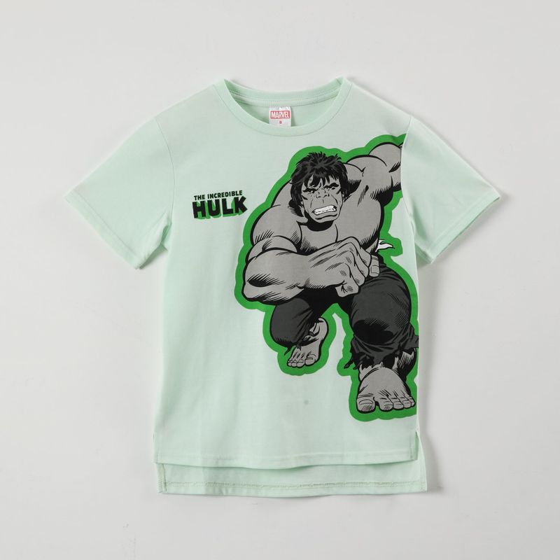 MARVEL - Polera Manga Corta Niño Hulk Avengers Verde Marvel