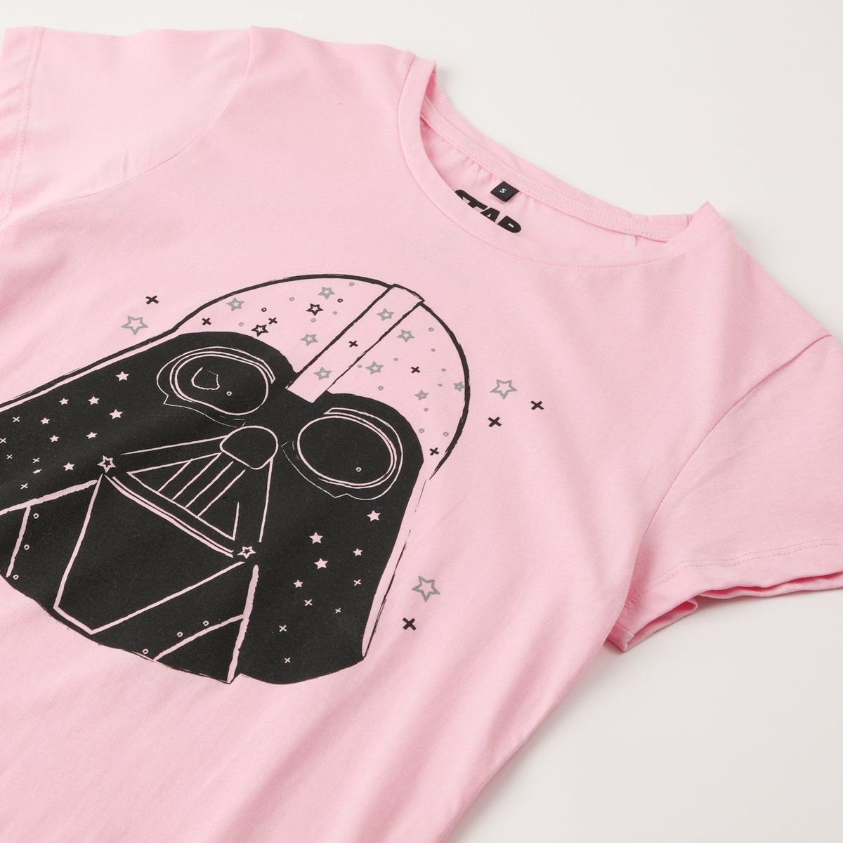 STAR WARS - Polera Manga Corta Mujer Darth Vader Rosado Star Wars