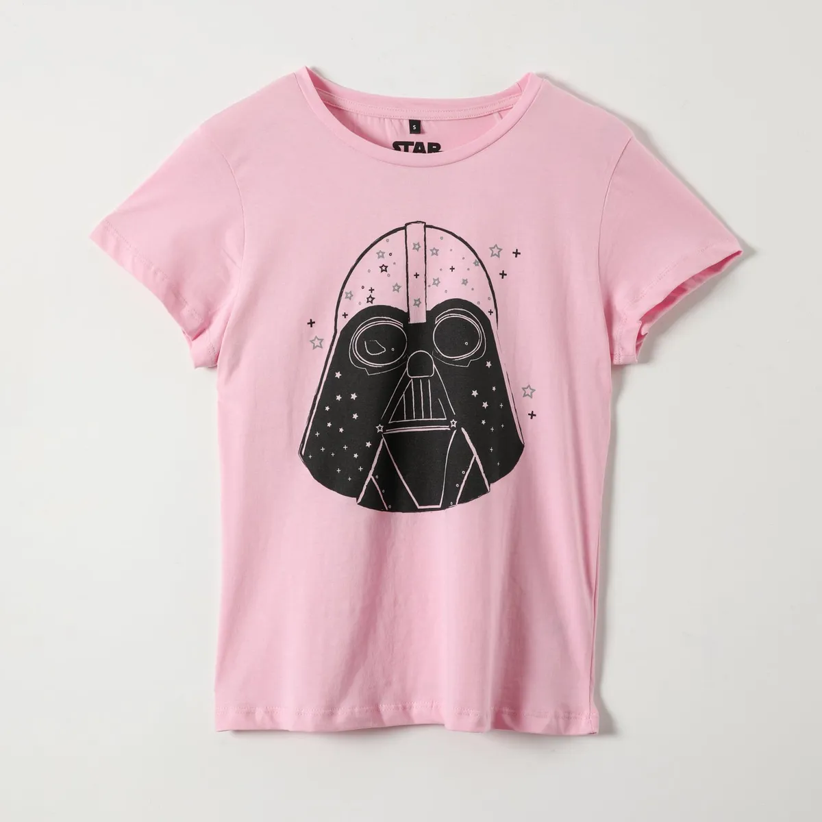 STAR WARS - Polera Manga Corta Mujer Darth Vader Rosado Star Wars