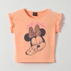 DISNEY - Polera Manga Corta Niña Minnie Damasco