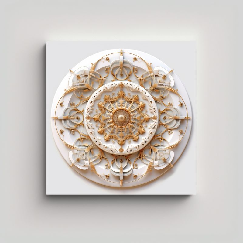 GENERICO - Cuadro Decorativo Espiral Mandala ángel Oro Y 70x70 Cm