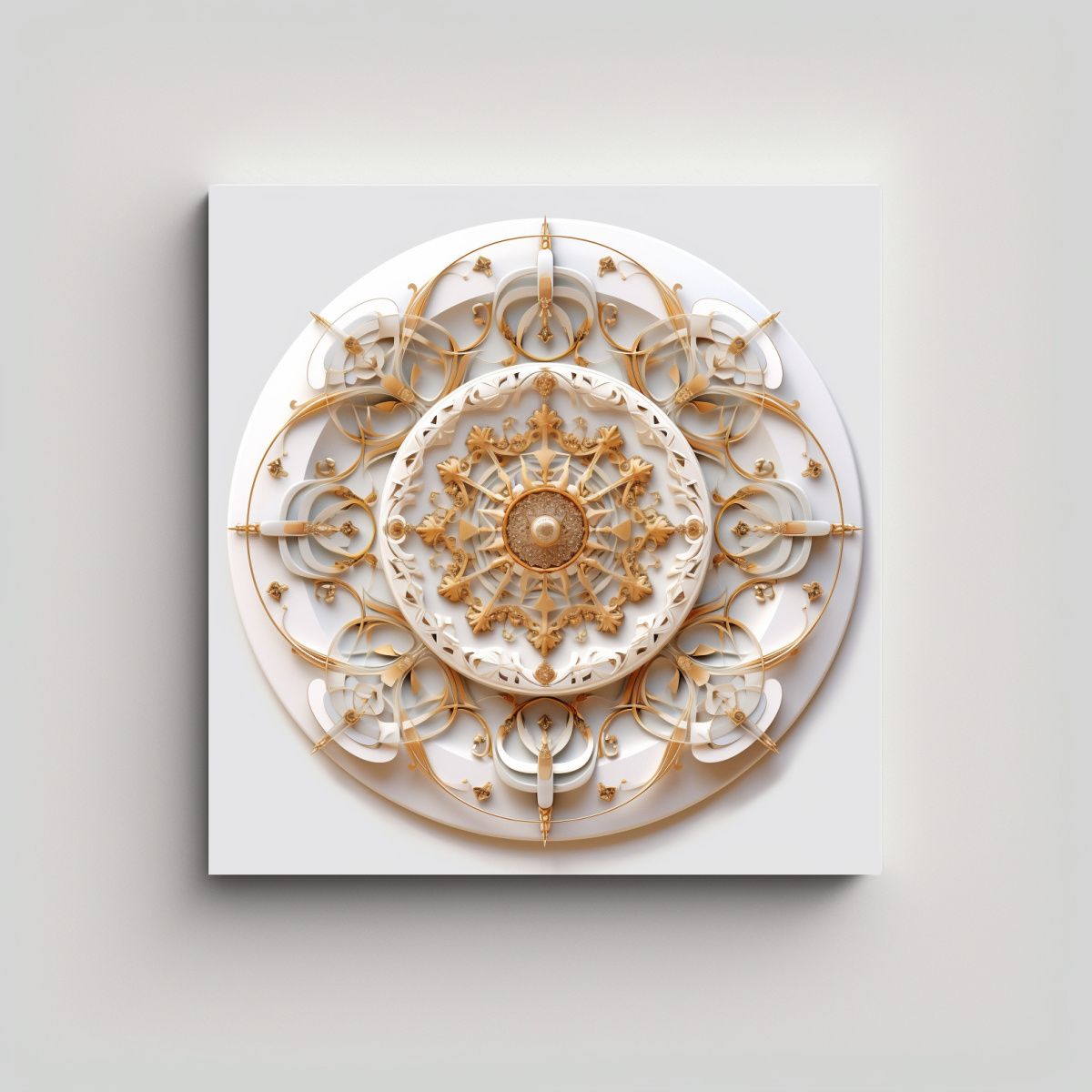 GENERICO - Cuadro Decorativo Espiral Mandala ángel Oro Y 60x60 Cm