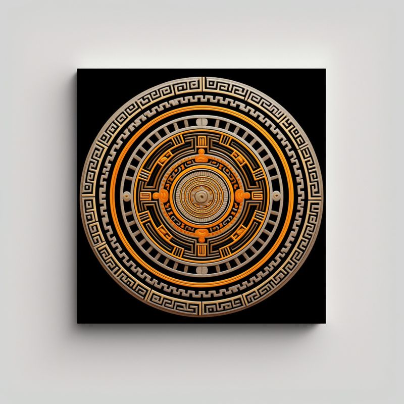 GENERICO - Pinturas Decorativas Hopi Indígena En Blanco Y 50x50 Cm