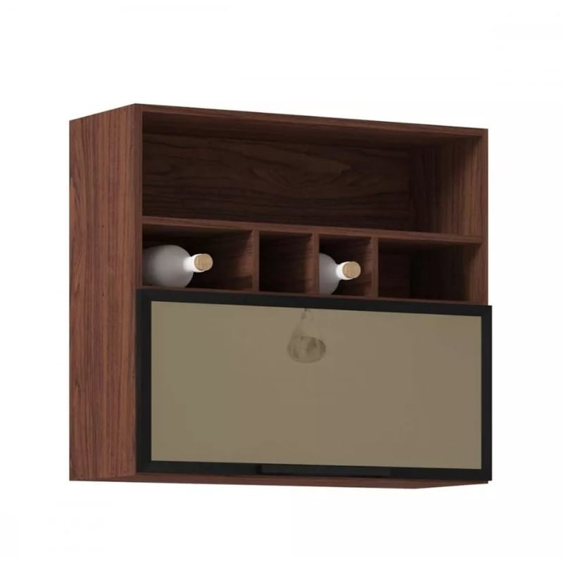GENERICO - Mueble Gabinete Aéreo 80 Con Puerta Basculante Con Vidrio