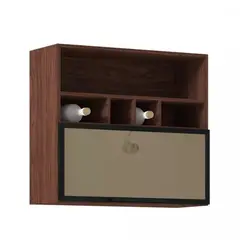 GENERICO - Mueble Gabinete Aéreo 80 Con Puerta Basculante Con Vidrio