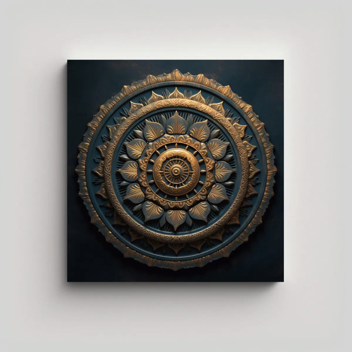 GENERICO - Pintura Vanguardia Mandala En Fondo Oscuro 50x50 Cm