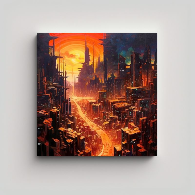 GENERICO - Cuadros En Bastidor: Explora La Gama De Colores 80x80 Cm