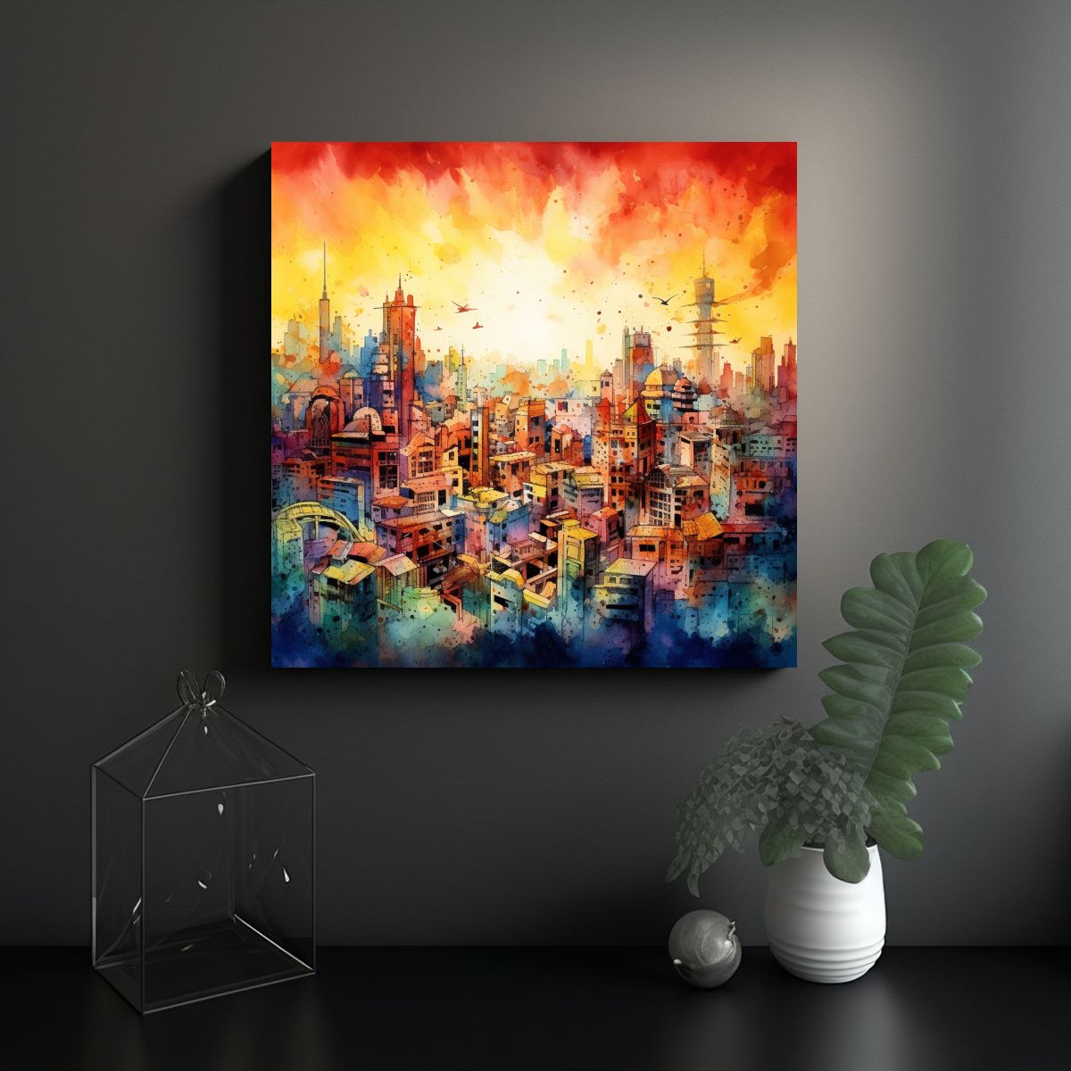 GENERICO - Pintura Acuarela: Maestro En Temática Moderna 50x50 Cm