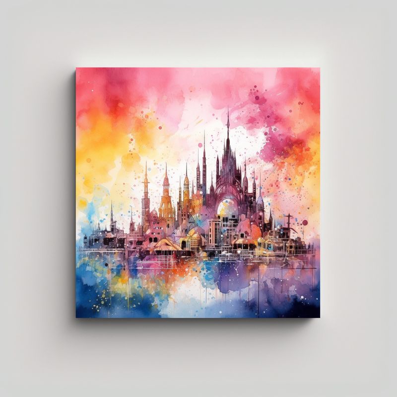 GENERICO - Pinturas Vanguardia Acuarela: Maestro Expone Su 90x90 Cm