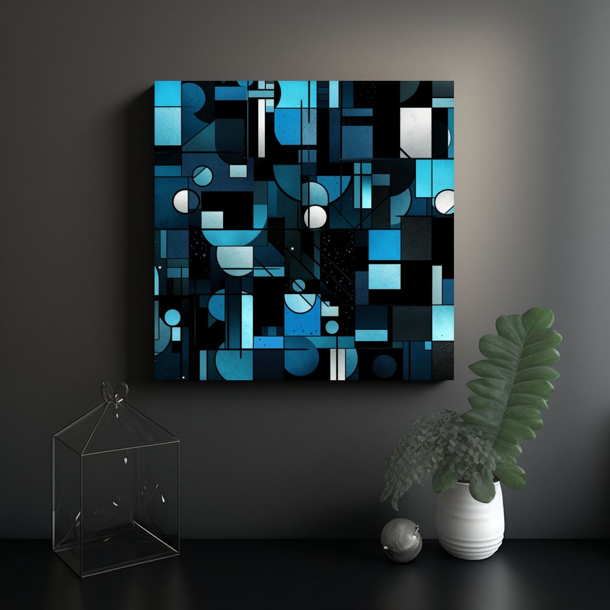 GENERICO - Cuadro Moderno Abstracto Con Patrones 90x90 Cm