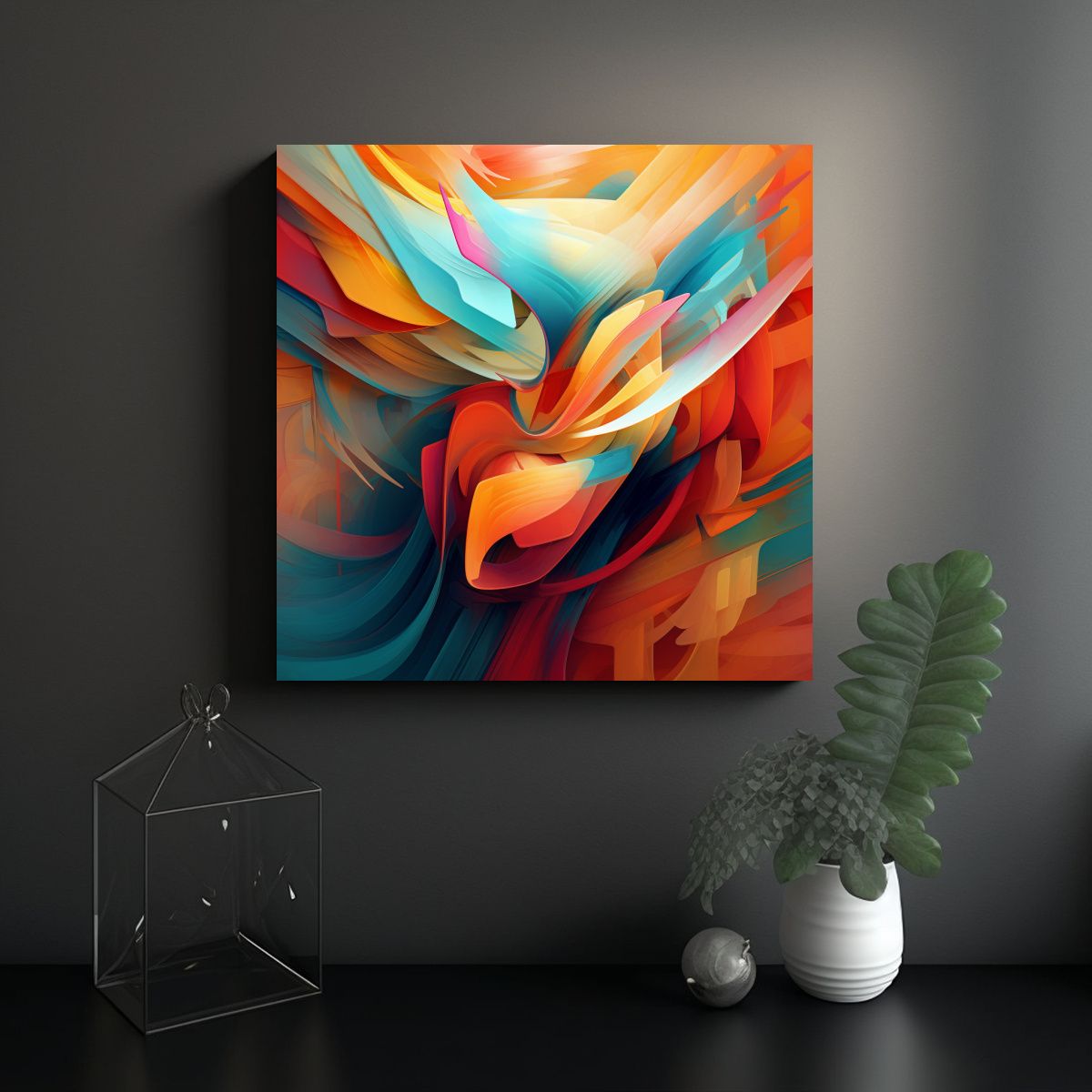GENERICO - Cuadros Decorativos Surrealistas Abstractos En 80x80 Cm
