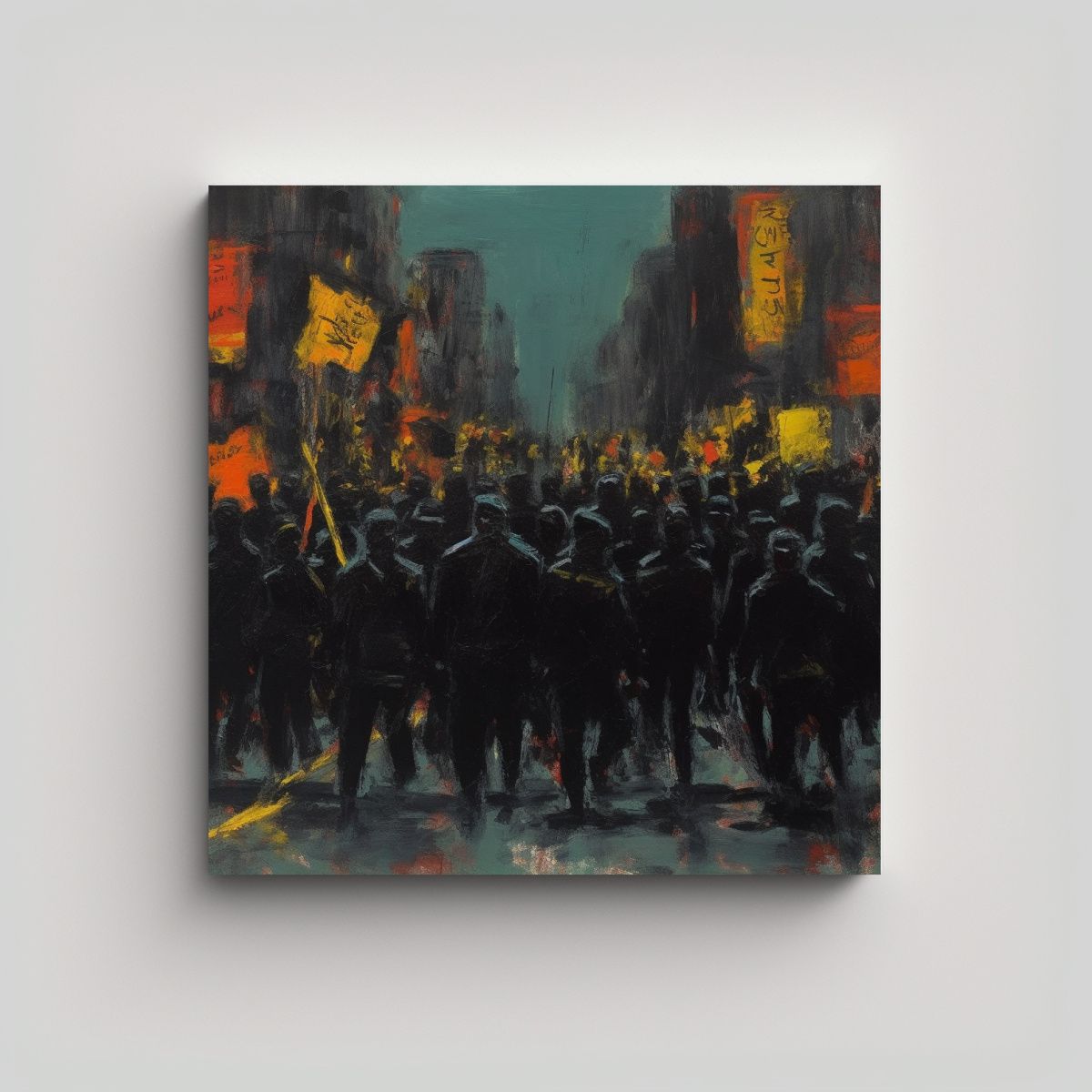 GENERICO - Cuadro Lienzo Dibujo Simetría Pantera Negra 70x70 Cm